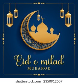 Vector milad un nabi decorative islamic greeting card design.