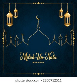 Vector milad un nabi decorative islamic greeting card design.