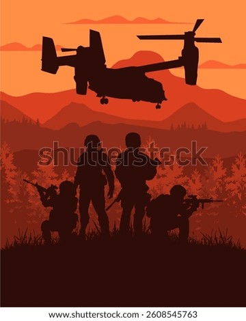 vector military army air force background silhouette