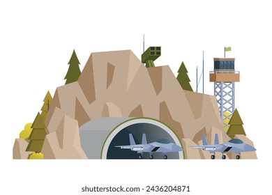 Vector military base building and vehicle or infographic elements military base buildings for city illustration