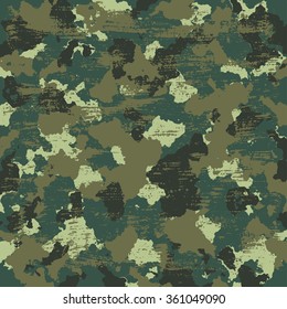 vector military camouflage pattern in green colors. EPS