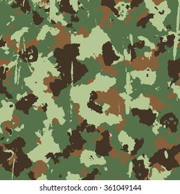 vector military camouflage pattern in green and brown colors. EPS