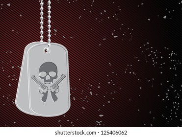 vector military dog tags on black