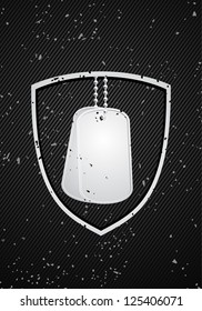 vector military dog tags on black