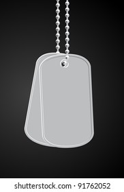 Vector Military Dog Tags On Black