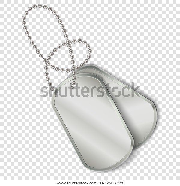 Vector\
Military Dog Tags on transparent background.\
