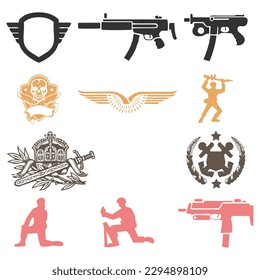 Kollektion militärischer Vektorsymbole