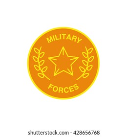 Vector military forces logo isolated on white background. Artistic simple design concept. Flat classic logo for military forces, military organization, security company group.
