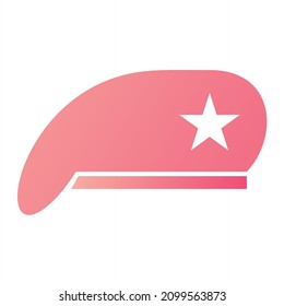 Vector Military Hat Glyph Gradient Icon Design
