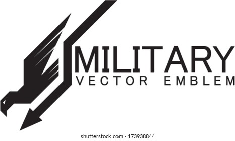 vector military Heraldry emblem with eagle with lightning