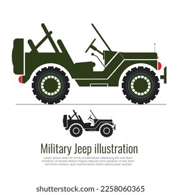 vector military jeep drawing, Silhouette of jeep, Vector illustration of vehicle icon