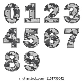 Vector military numbers set.