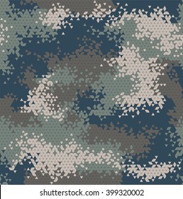 Vector military triangle camouflage seamless pattern. Vector illustration can be used for wallpaper, pattern fills, web page background, print on fabric or wrapping paper. Navy color combination