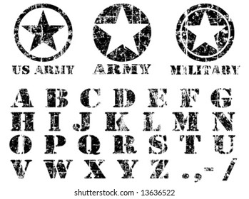 Vector Military vintage Font