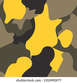 vector military yellow light dark brown background pattern textile design
