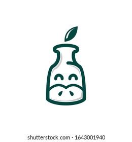 vector of milk bottles and cows