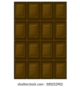 Vector Milk Chocolate Bar Isolated on White Background