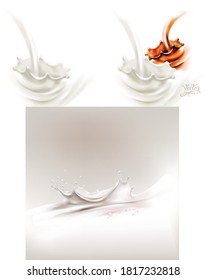 vector milk coffee chocolate of espresso coffee lettering 3d rendering
