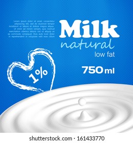 Vector Milk cream package design splash busines background