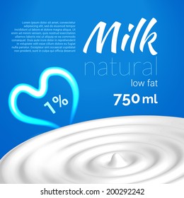 Vector Milk Cream Package Design Splash Busines Background