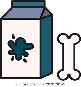 Vector milk icon. Milk flat color illustration with trendy outline. Symbol sign icon vector illustration.