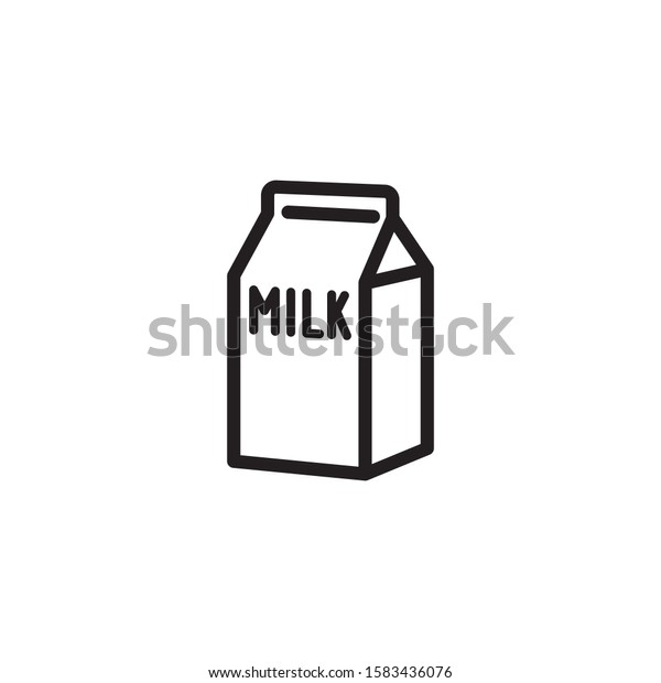 Vector Milk Icon Flat Illustration Milk Stock Vector Royalty Free