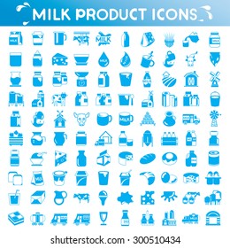 vector milk icons set