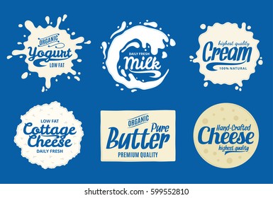 Vector milk product logo.