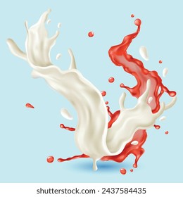 Vector Milk, Red wine Splash drop Cows, sheep, vector Background