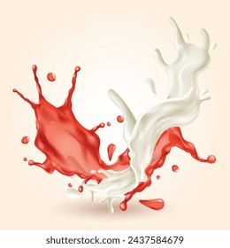 Vector Milk, Red wine Splash drop Cows, sheep, vector Background