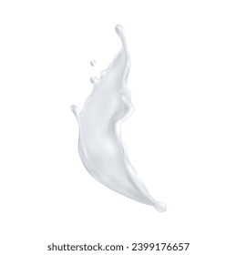 Vector milk splash element isolated on white.