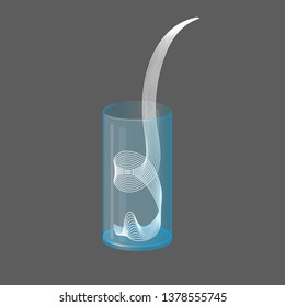Vector milk splash pour in glass. Vector isolated transparent illustration. Dairy product, yogurt, cream, kefir, protein cocktail. Healthy vitamin food, breakfast, diet and nutrition.