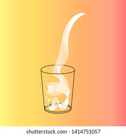 Vector milk splash pour in glass. Vector isolated transparent illustration. Dairy product, yogurt, cream, kefir, protein cocktail. Healthy vitamin food, breakfast, diet and nutrition.