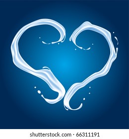 Vector Milk Splash In Shape Of Heart