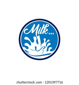 Vector milk, yogurt or cream logo, icons and drops 