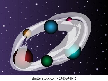 ilustración de galaxia de vía lechosa vectorial, fondo de pantalla y fondo
