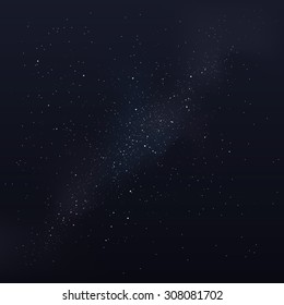 Vector milky way, vector night sky with stars