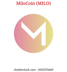 Vector MiloCoin (MILO) digital cryptocurrency logo. MiloCoin (MILO) icon. Vector illustration isolated on white background.