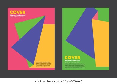 A vector mimicking paper folding with vibrant colors in a minimalist and simplicity style. Abstract geometric background ideal for cover, poster, digital media, print presentation.