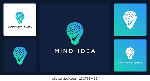 Vector of mind idea icon and logo design template