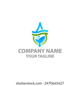 Vector Mineral Bottled Spring water logo label template.EPS 10