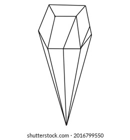 Vector mineral, crystal, gemstone and diamond. Geometric shape.