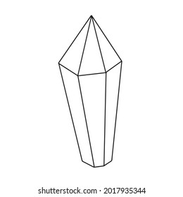 Vector mineral, crystal, gemstone and diamond. Geometric shape.