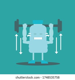 Vector Mineral water, conducting exercise to maintain health