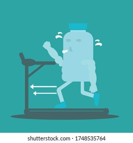 Vector Mineral water, conducting exercise to maintain health