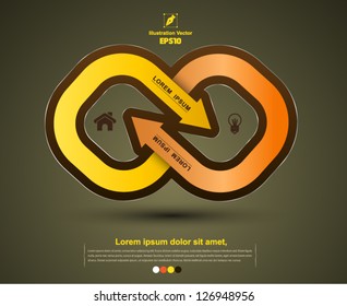 Vector mini infographic  arrow group / loop business report or plan / modern template / education template / business brochure