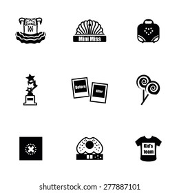 Vector Mini Miss icon set on white background