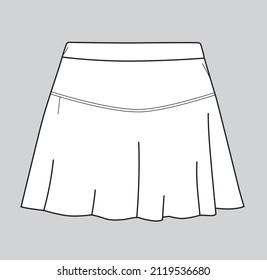 Vector Mini skirt outline drawing