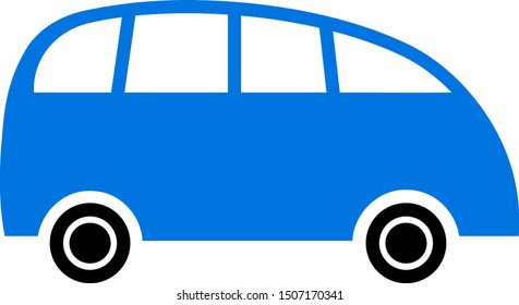 Vector minibus flat icon. Vector pictograph style is a flat symbol minibus icon on a white background.