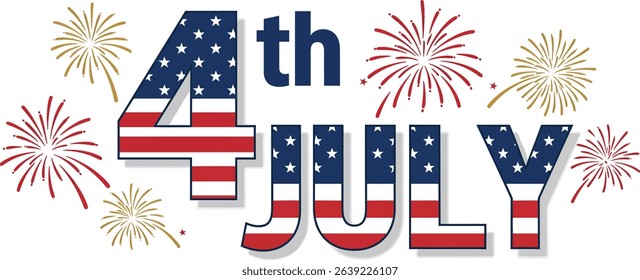 Vector minimal 4th of July Fireworks Typography Design – USA Independence Day C